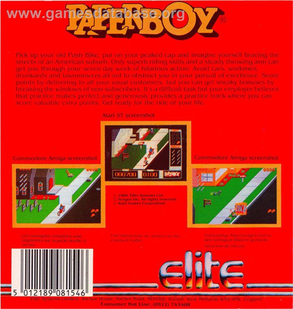 Paperboy - Atari ST - Artwork - Box Back