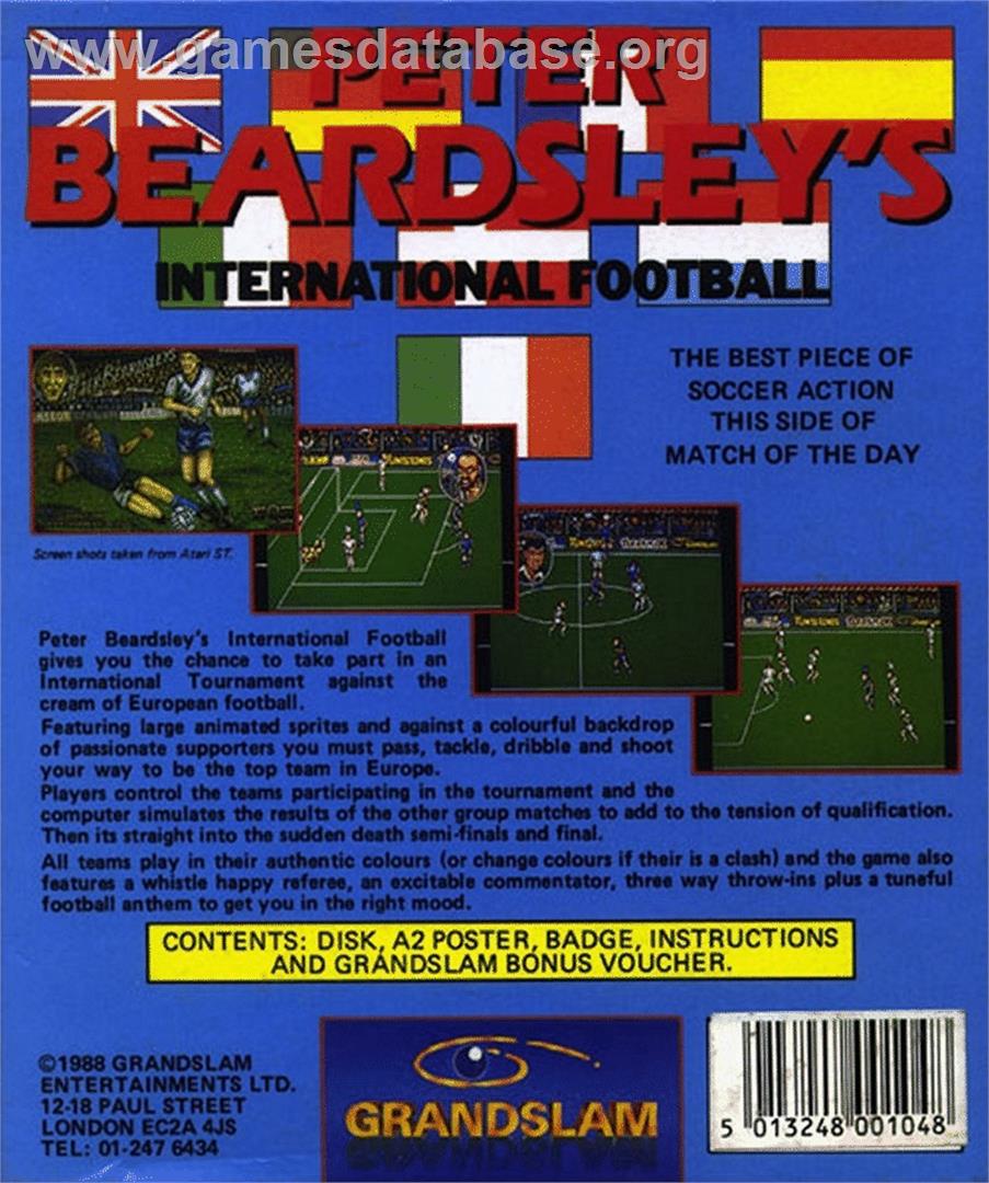Peter Beardsley's International Football - Atari ST - Artwork - Box Back