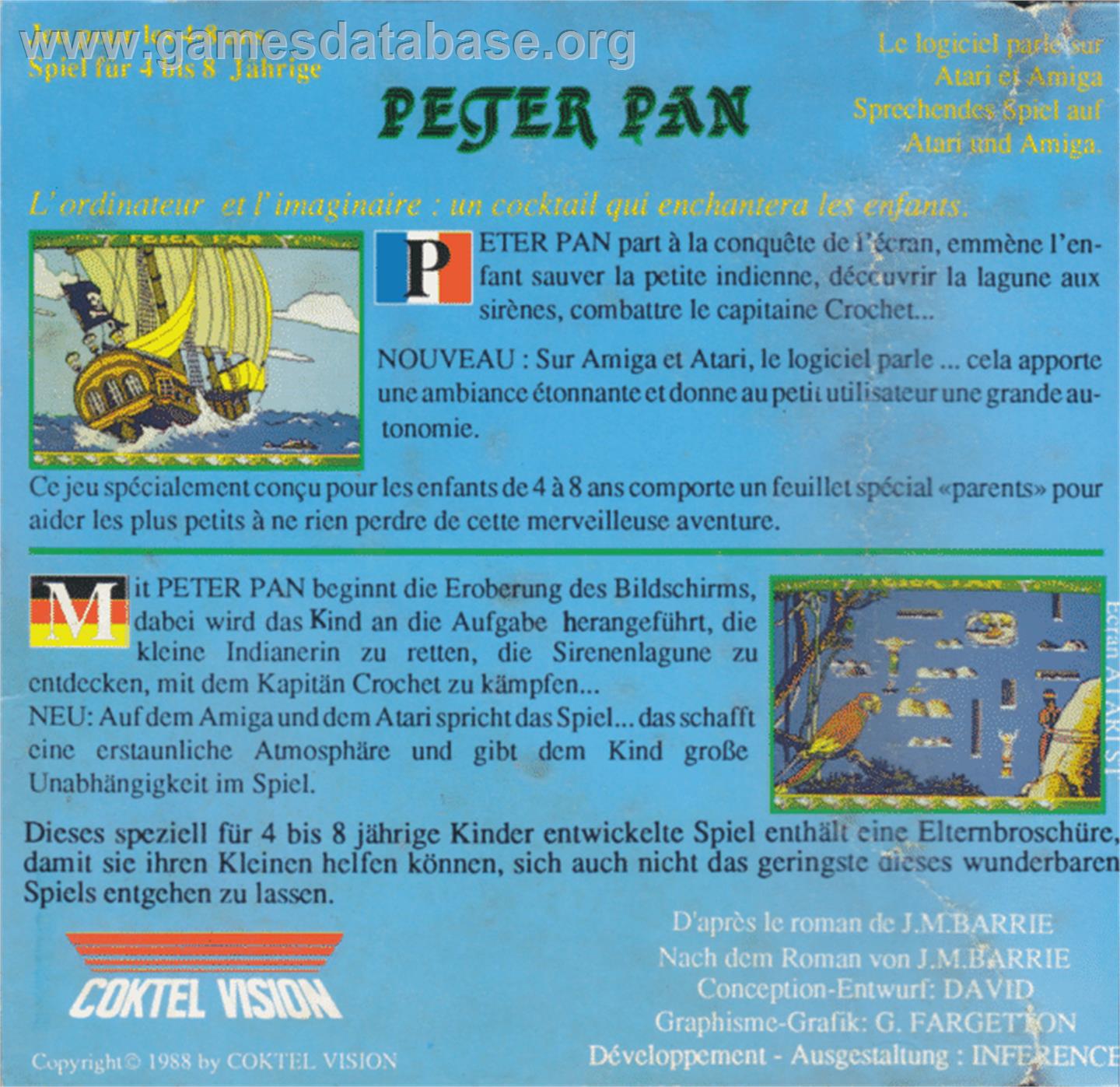 Peter Pan - Atari ST - Artwork - Box Back