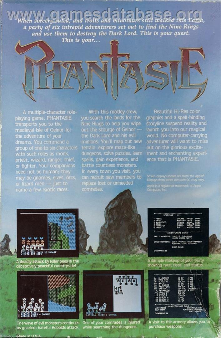 Phantasie - Atari ST - Artwork - Box Back