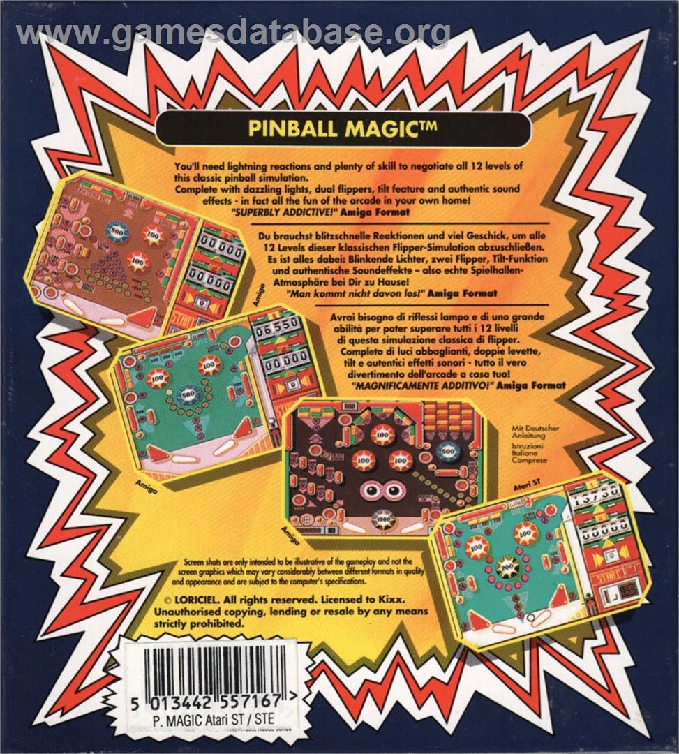 Pinball Magic - Atari ST - Artwork - Box Back