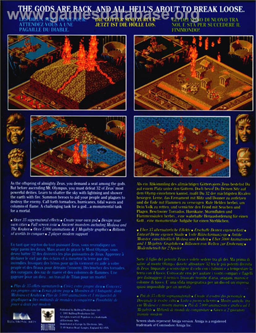 Populous II: Trials of the Olympian Gods - Atari ST - Artwork - Box Back