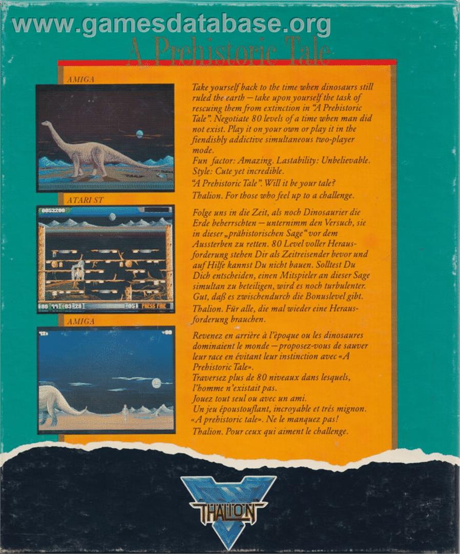 Prehistoric Tale, A - Atari ST - Artwork - Box Back