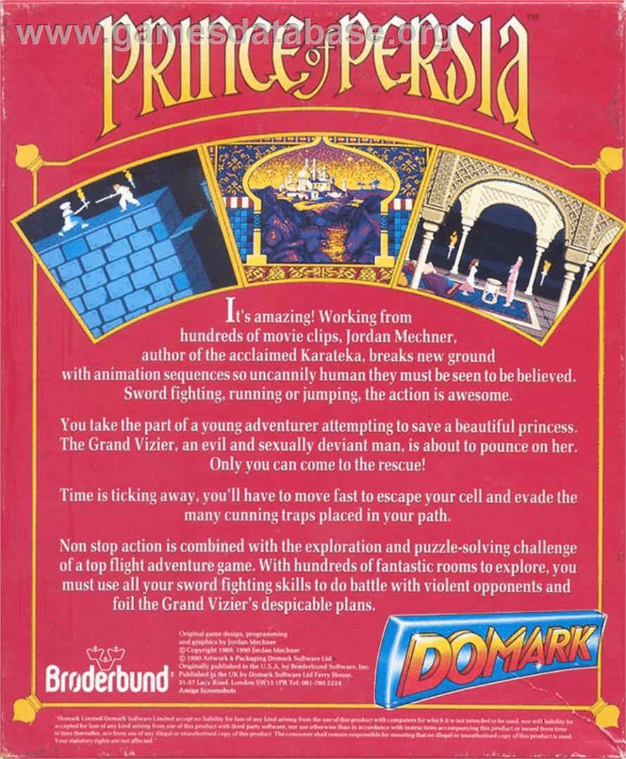 Prince Of Persia - Atari ST - Artwork - Box Back