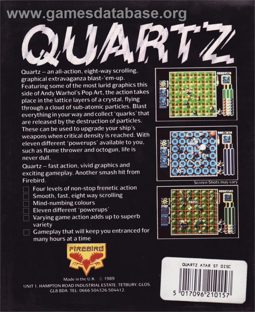 Quartz - Atari ST - Artwork - Box Back