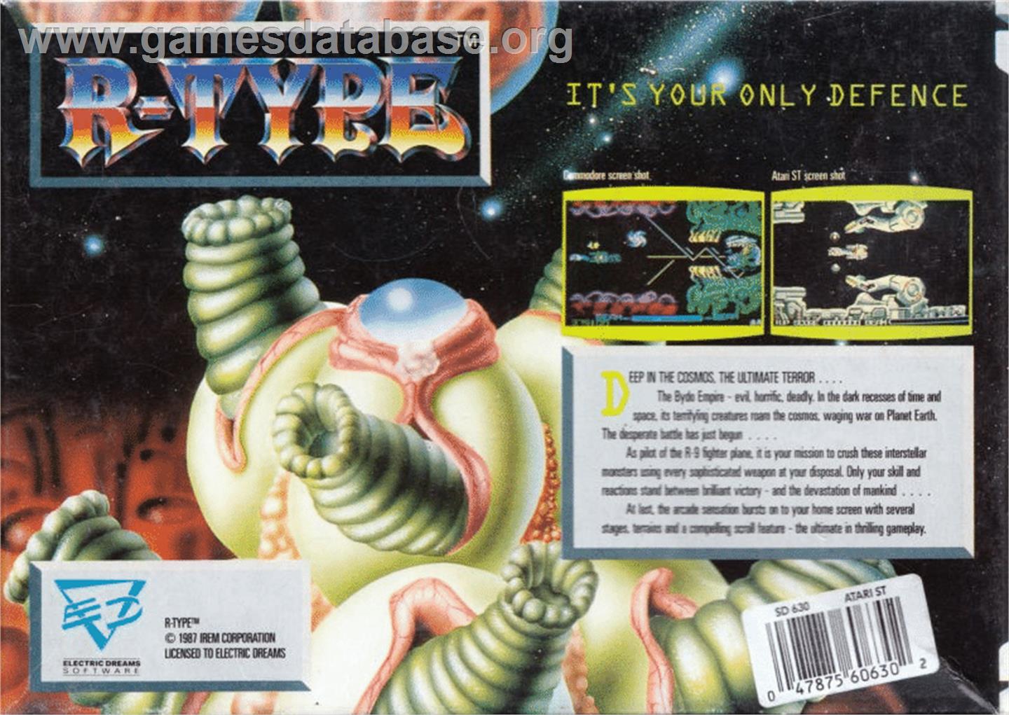 R-Type - Atari ST - Artwork - Box Back