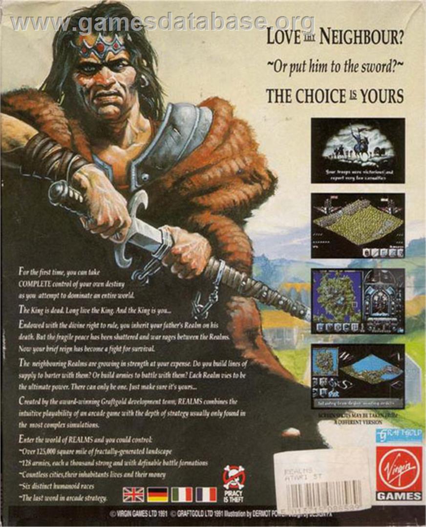 Realms - Atari ST - Artwork - Box Back