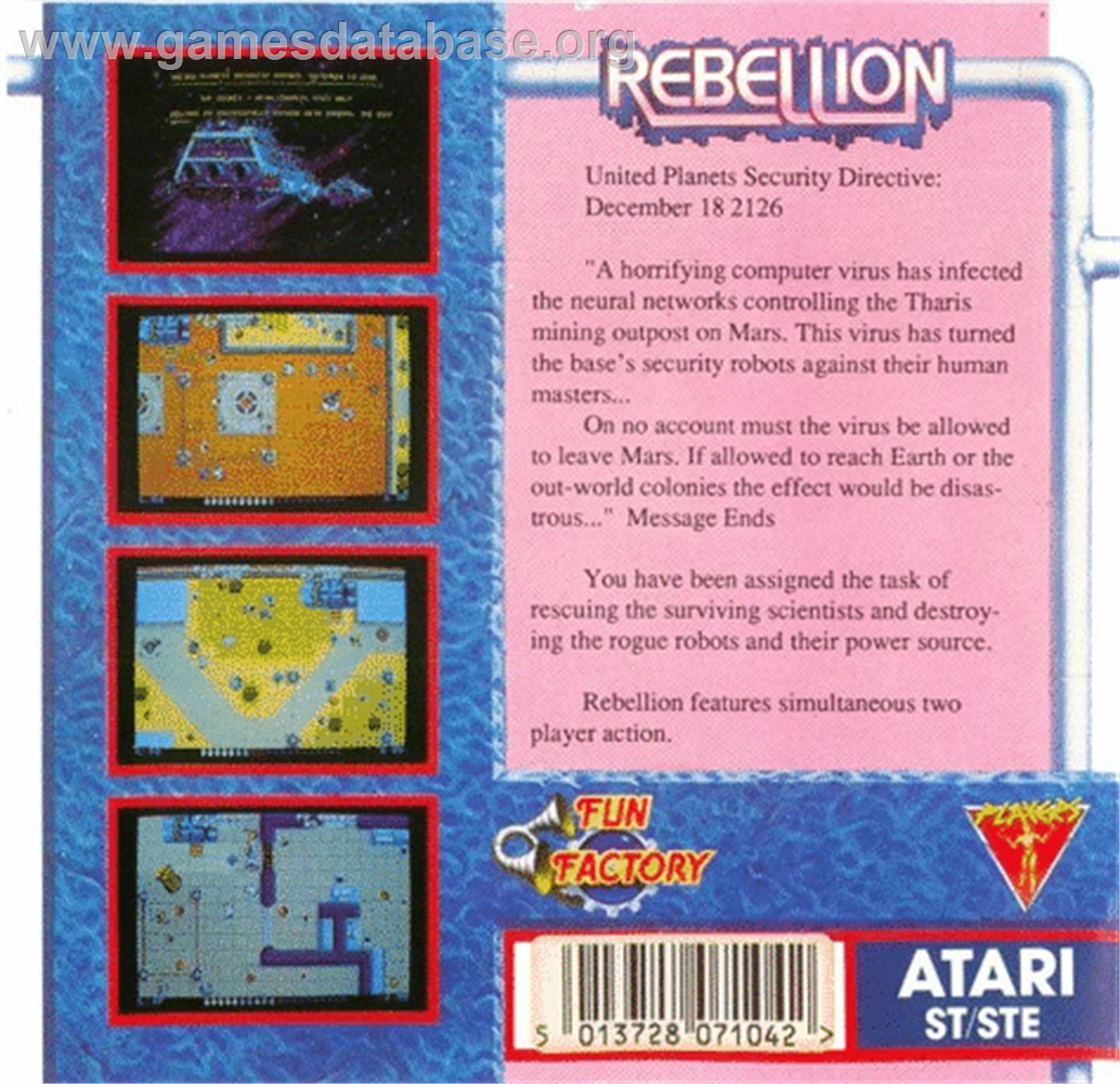 Rebellion - Atari ST - Artwork - Box Back