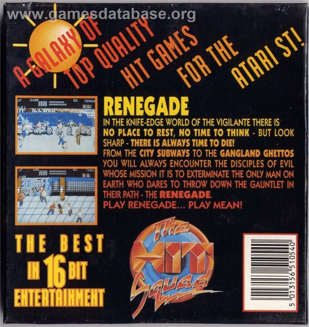 Renegade - Atari ST - Artwork - Box Back