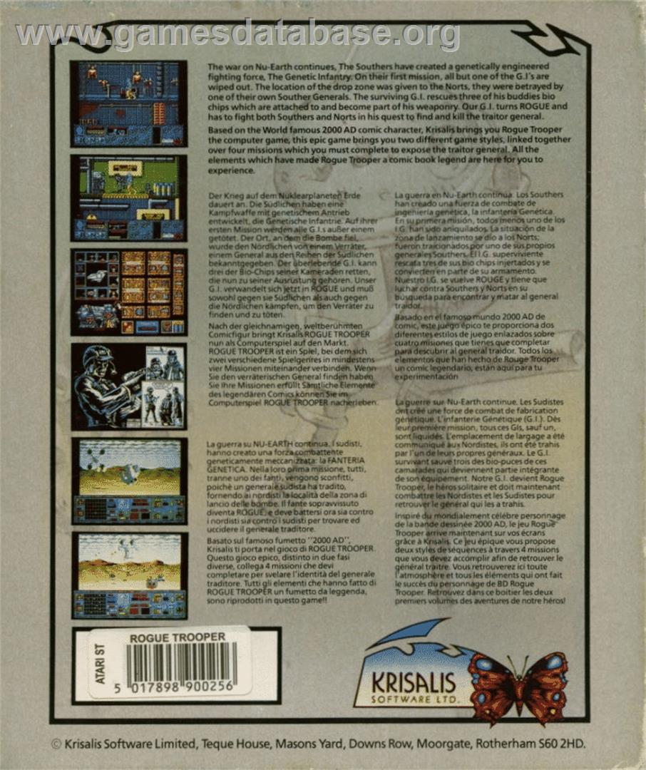 Rogue Trooper - Atari ST - Artwork - Box Back