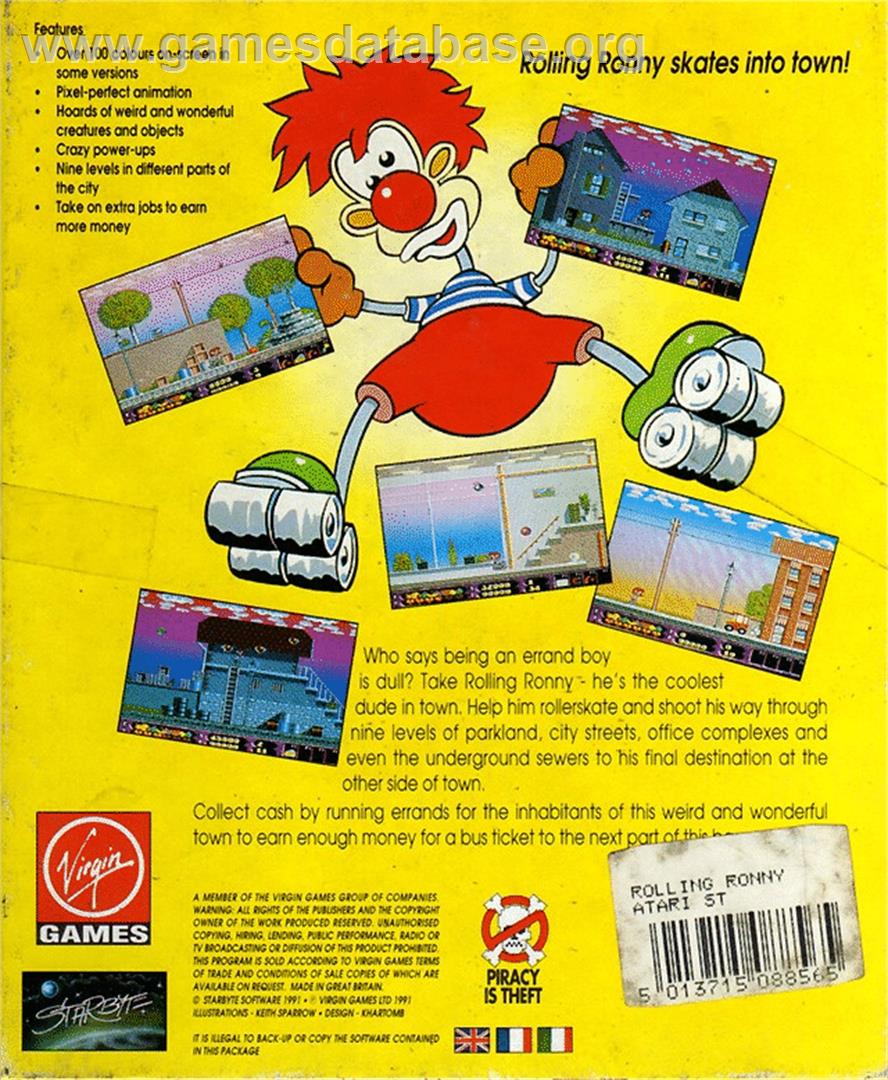 Rolling Ronny - Atari ST - Artwork - Box Back