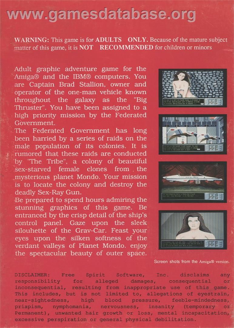 Sex Vixens from Space - Atari ST - Artwork - Box Back