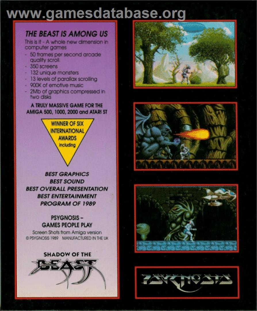 Shadow Of The Beast - Atari ST - Artwork - Box Back