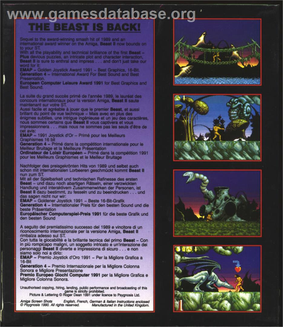 Shadow of the Beast 2 - Atari ST - Artwork - Box Back