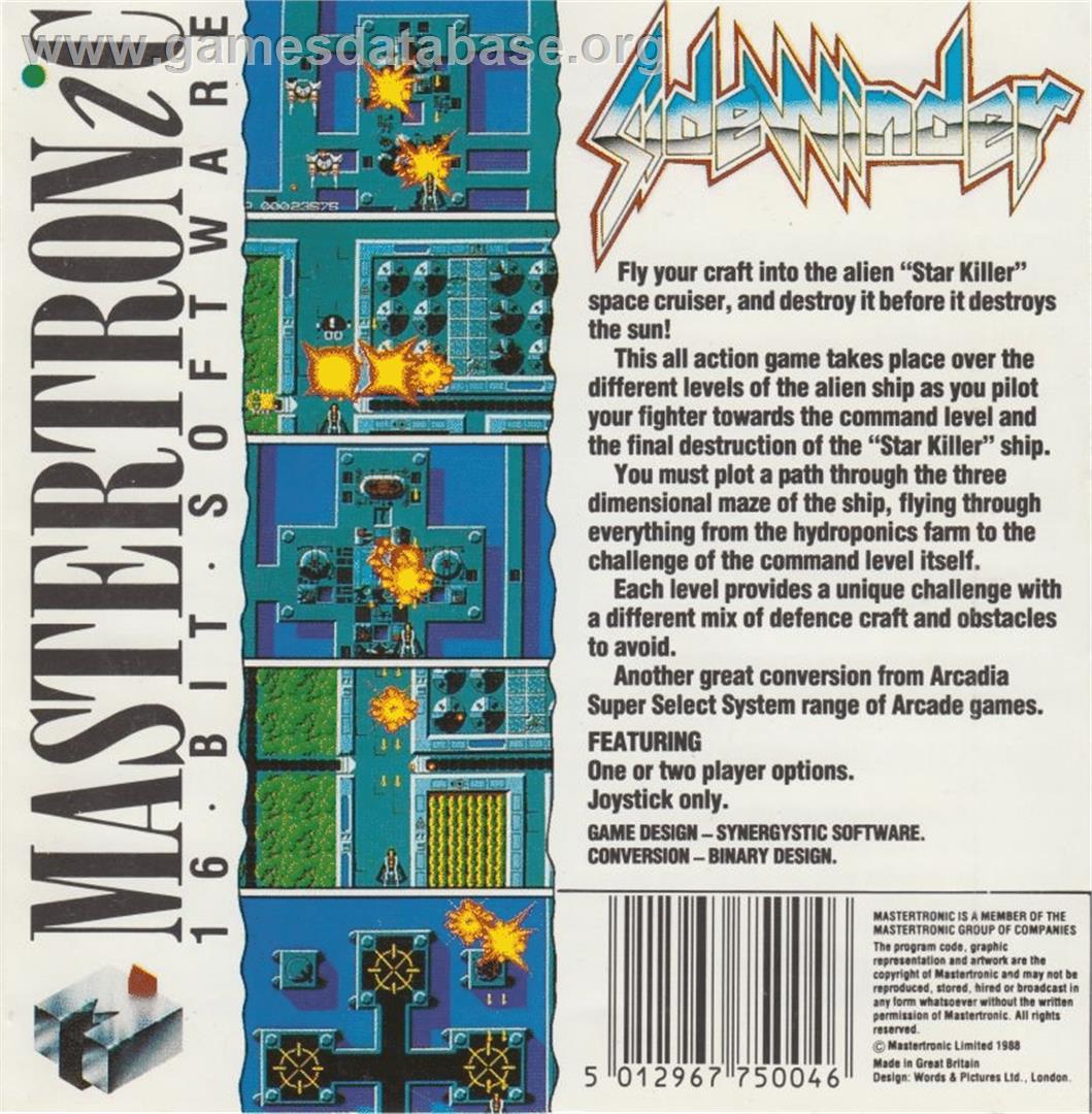 Sidewinder - Atari ST - Artwork - Box Back