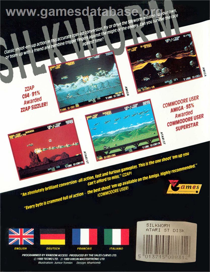 Silk Worm - Atari ST - Artwork - Box Back