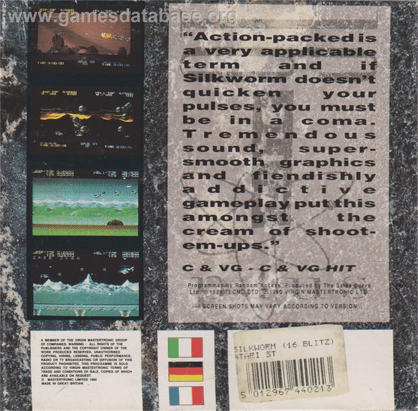 Silkworm - Atari ST - Artwork - Box Back