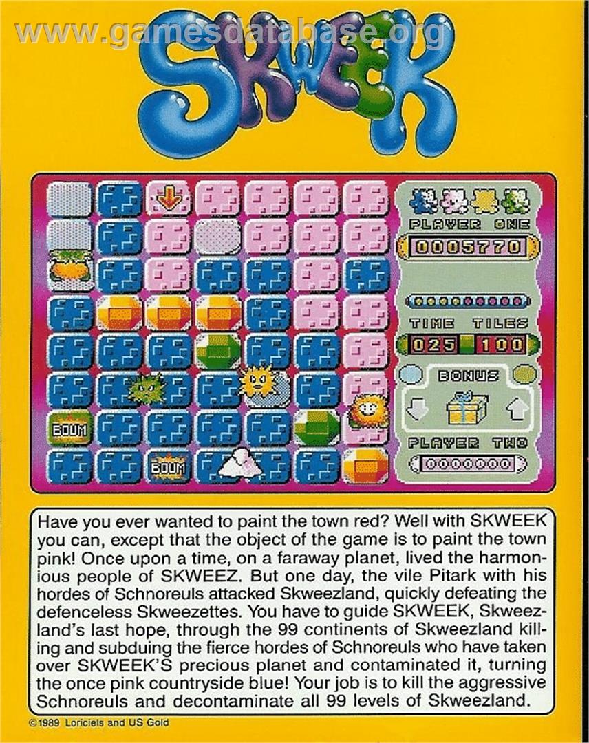 Skweek - Atari ST - Artwork - Box Back