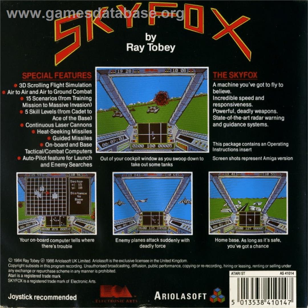 Skyfox - Atari ST - Artwork - Box Back
