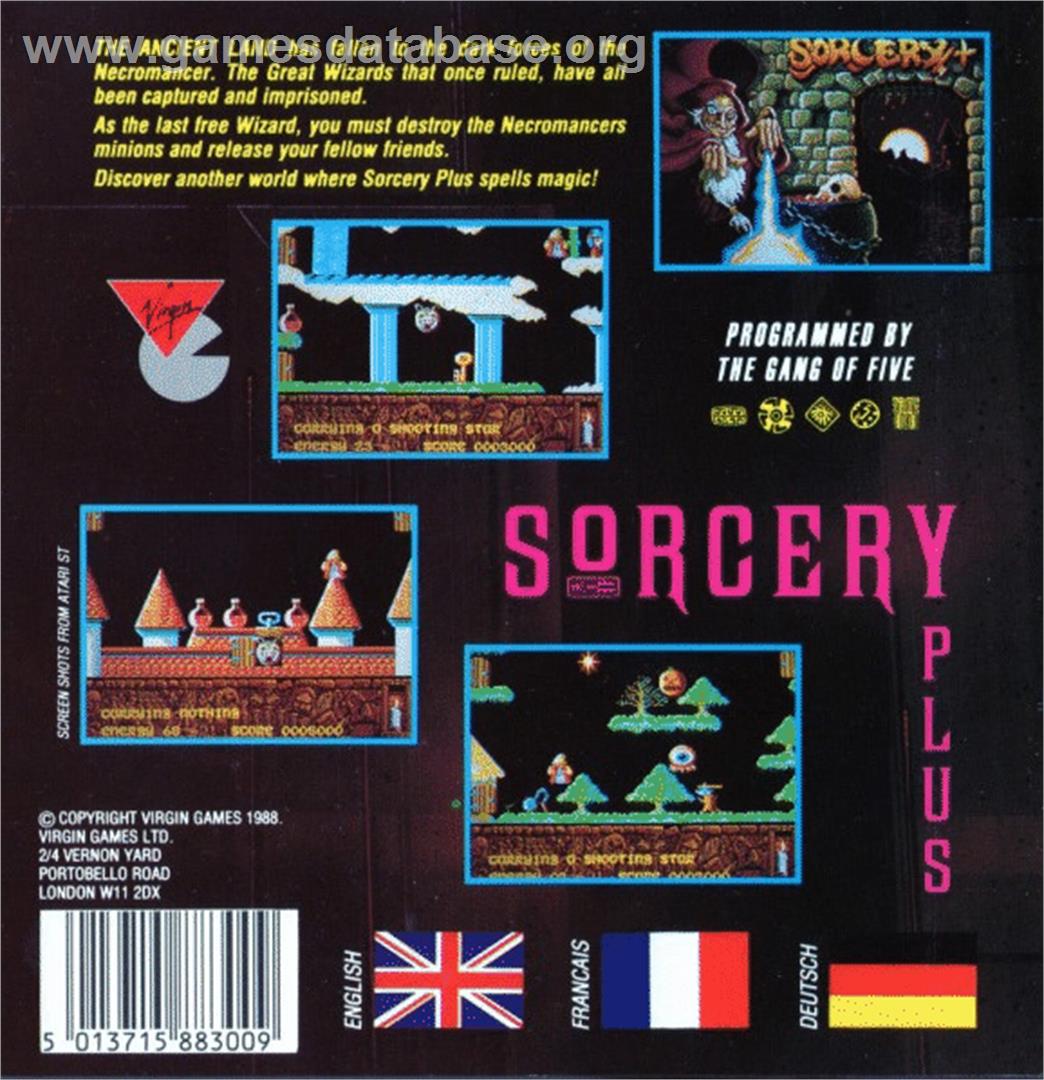 Sorcery Plus - Atari ST - Artwork - Box Back