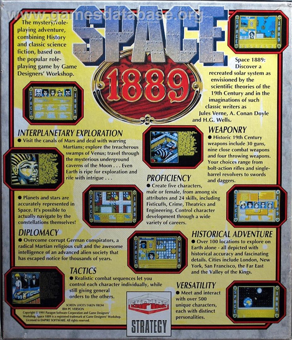 Space 1889 - Atari ST - Artwork - Box Back