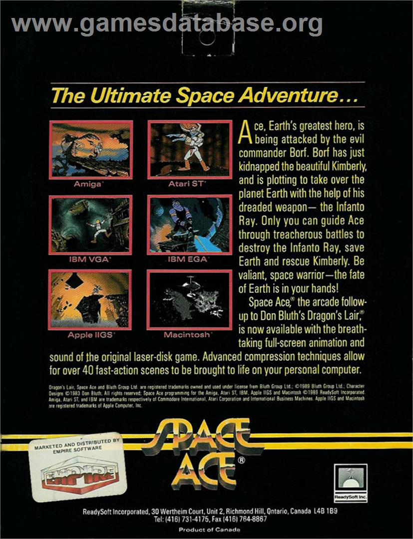 Space Ace - Atari ST - Artwork - Box Back