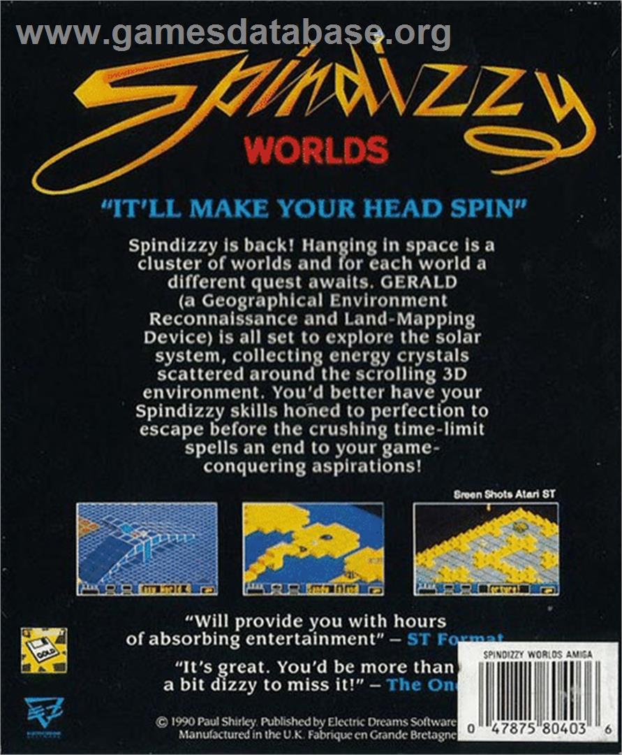 Spindizzy Worlds - Atari ST - Artwork - Box Back