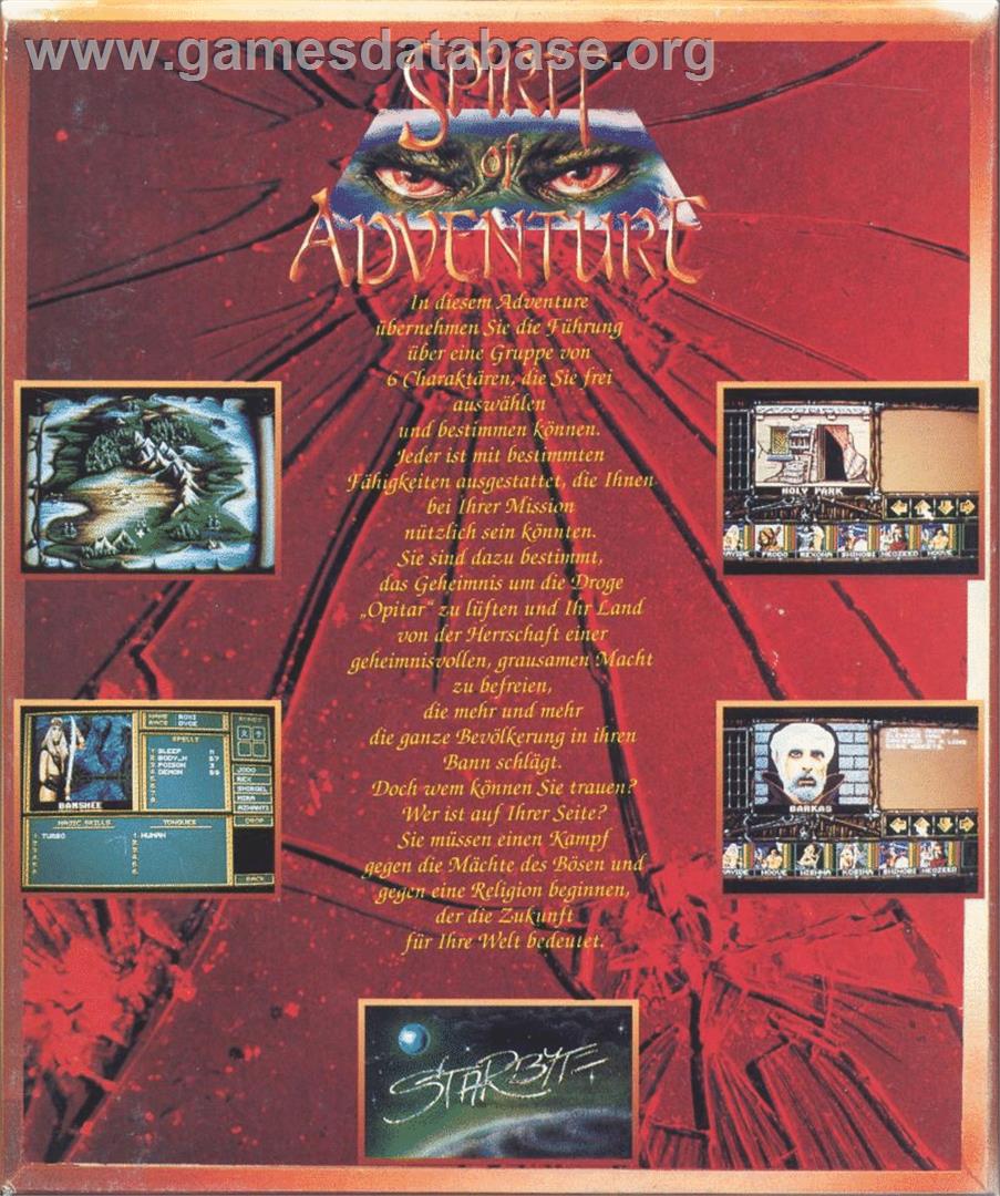 Spirit of Adventure - Atari ST - Artwork - Box Back