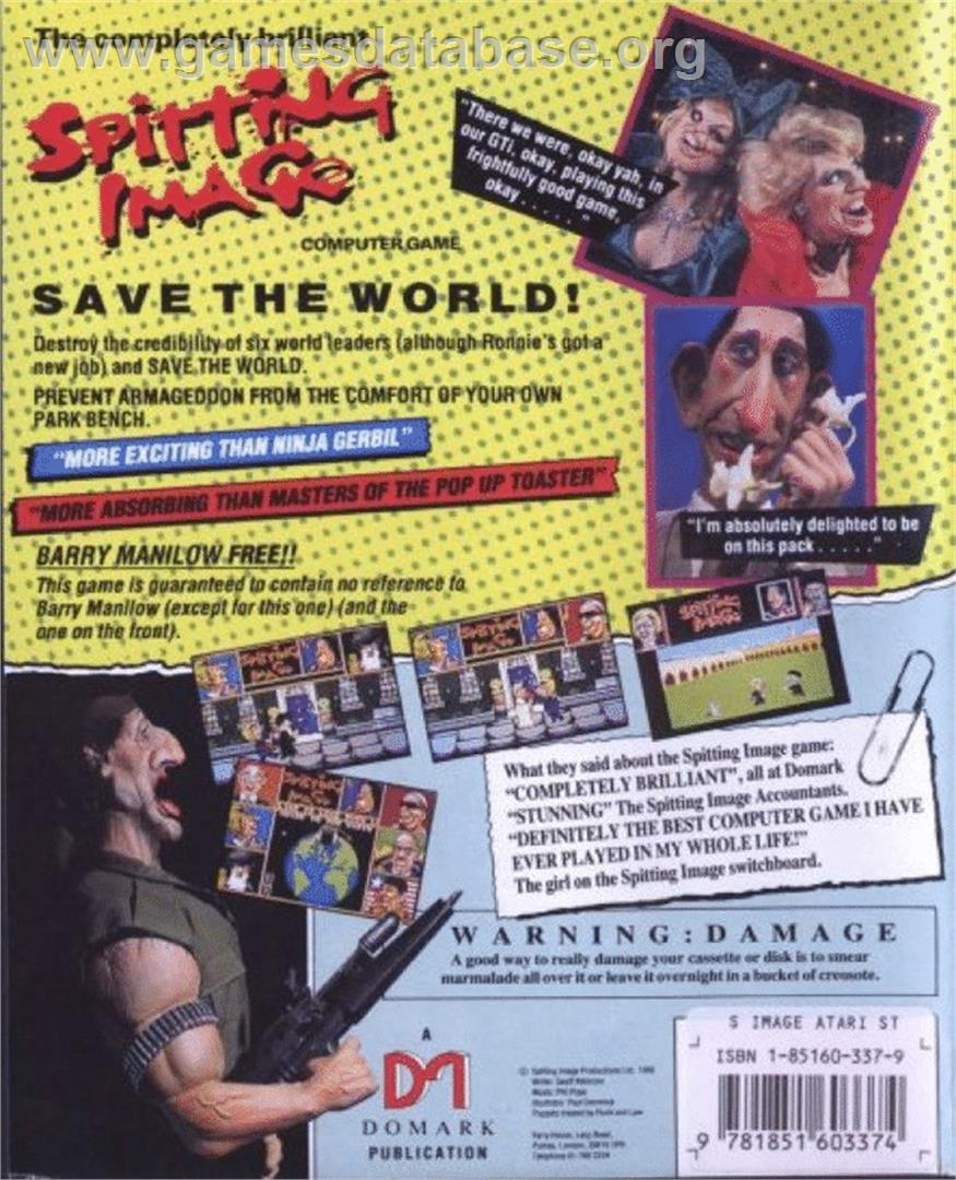 Spitting Image - The Computer Game - Atari ST - Artwork - Box Back