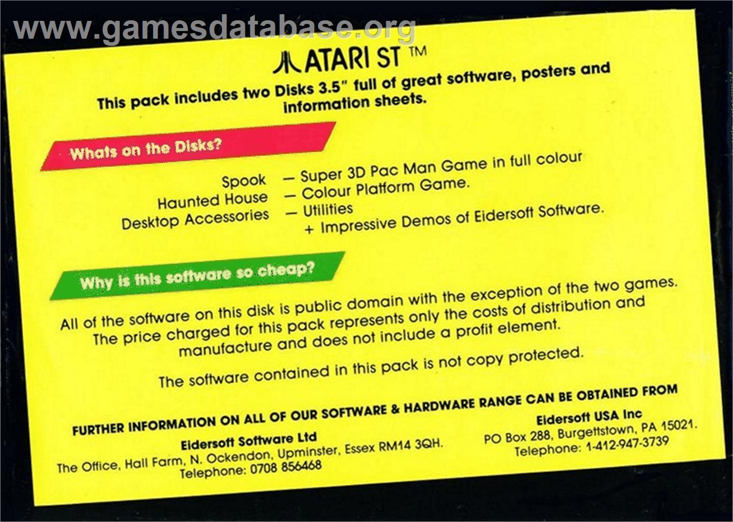 Spook - Atari ST - Artwork - Box Back