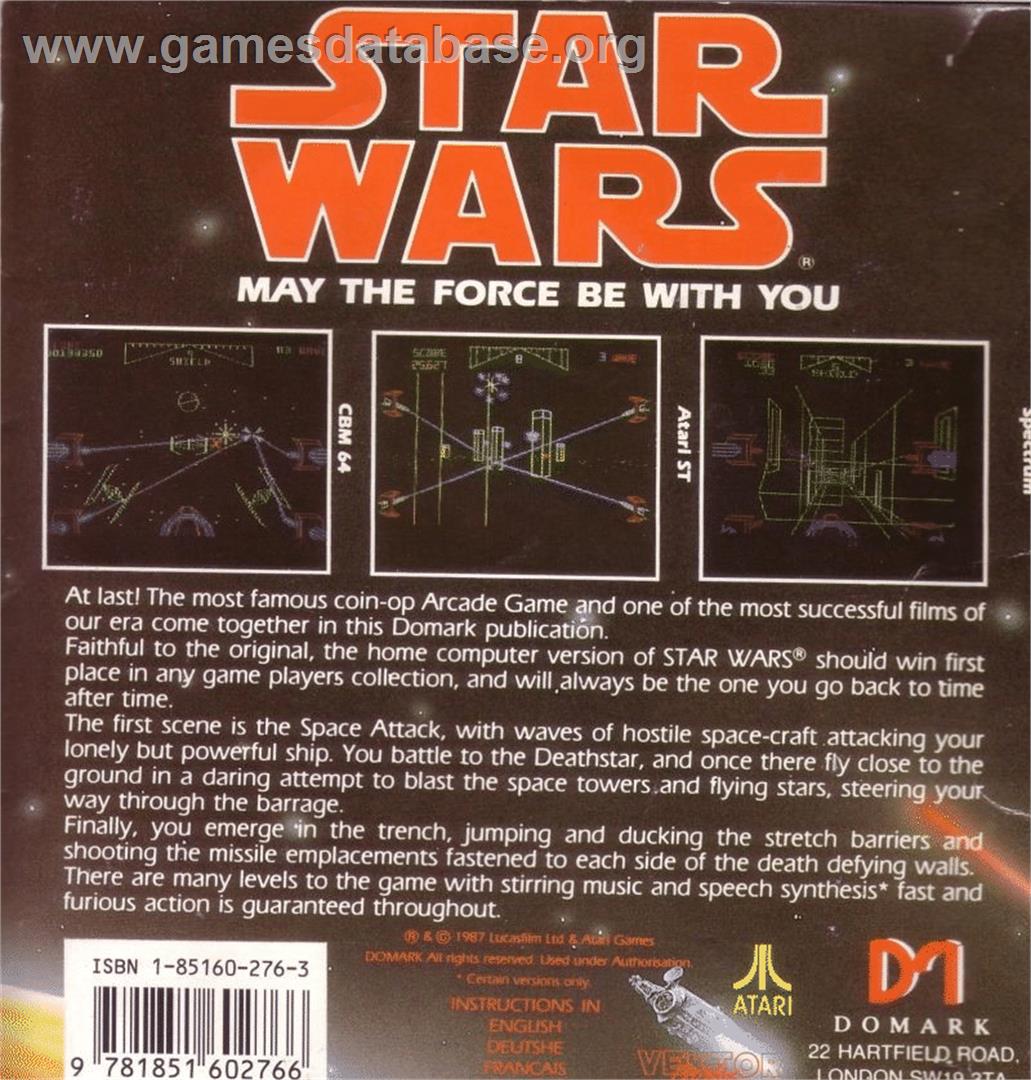 Star Wars - Atari ST - Artwork - Box Back