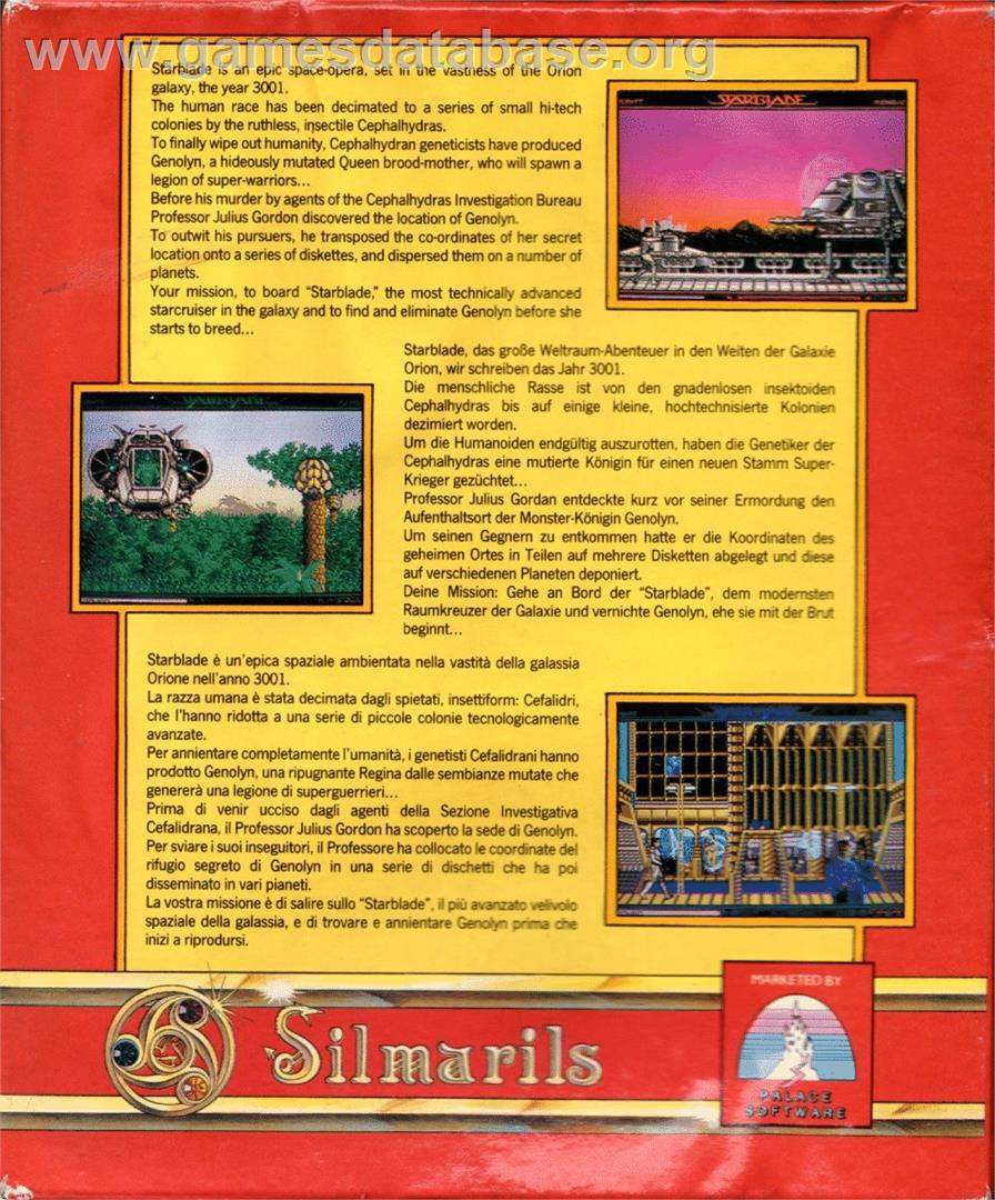 Starblade - Atari ST - Artwork - Box Back