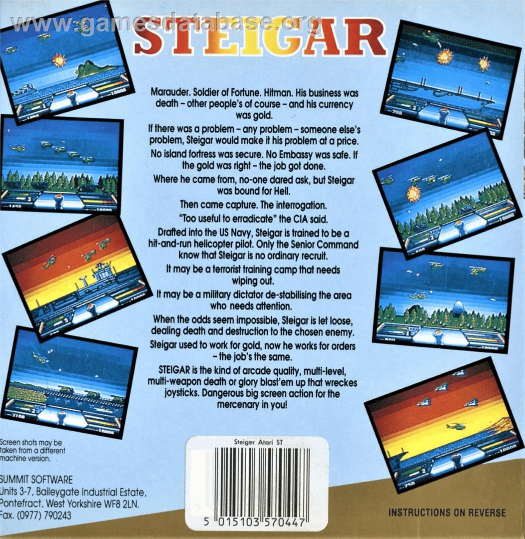 Steigar - Atari ST - Artwork - Box Back