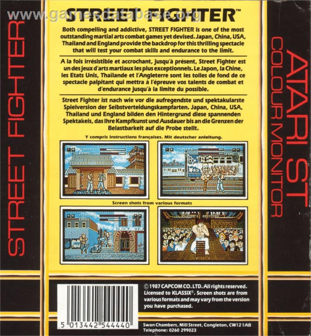 Street Fighter - Atari ST - Artwork - Box Back