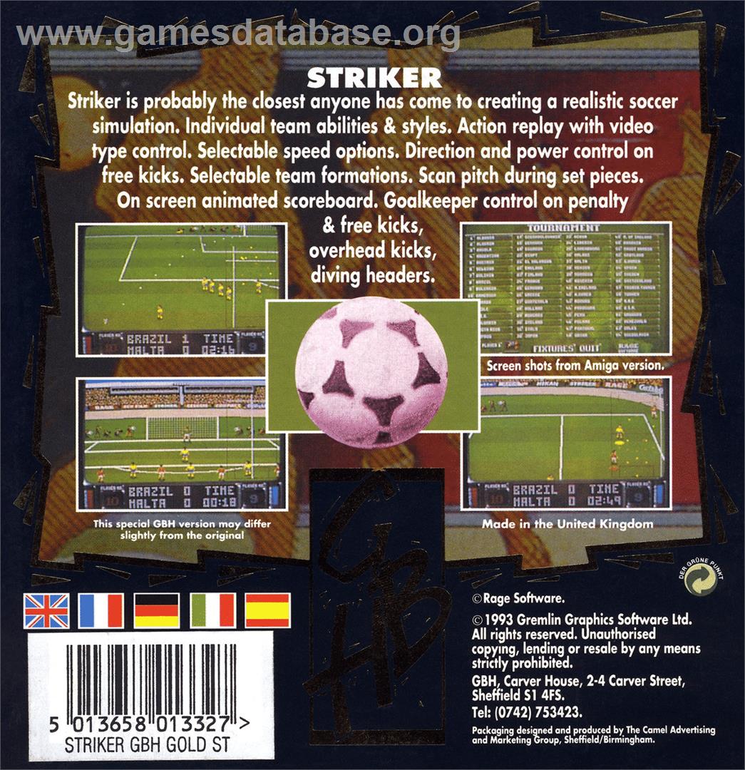 Striker - Atari ST - Artwork - Box Back