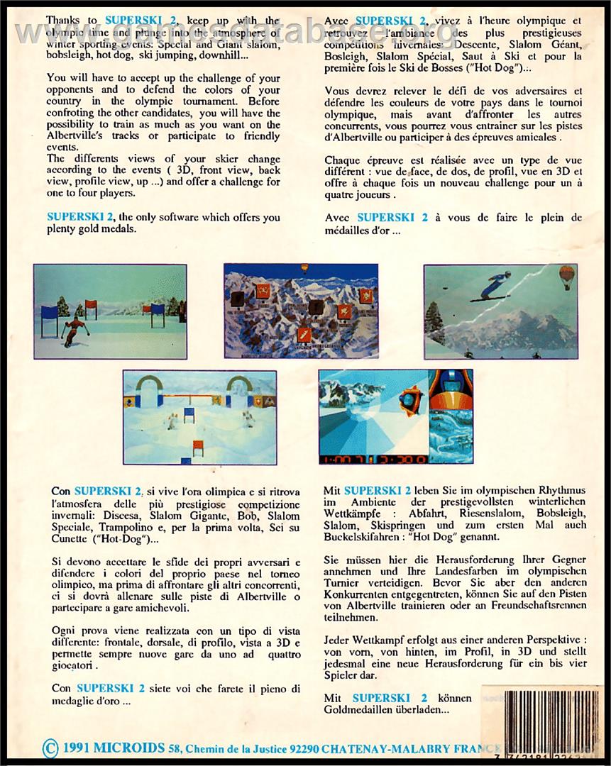 Super Ski 2 - Atari ST - Artwork - Box Back