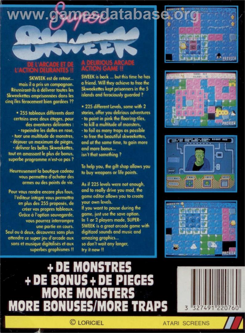 Super Skweek - Atari ST - Artwork - Box Back