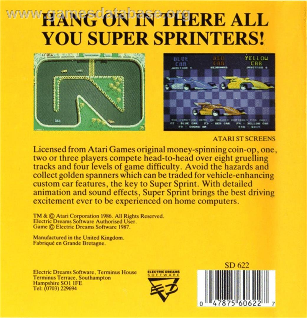 Super Sprint - Atari ST - Artwork - Box Back