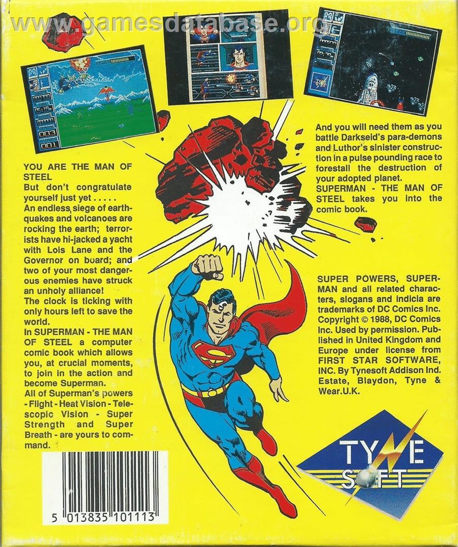 Superman - The Man Of Steel - Atari ST - Artwork - Box Back