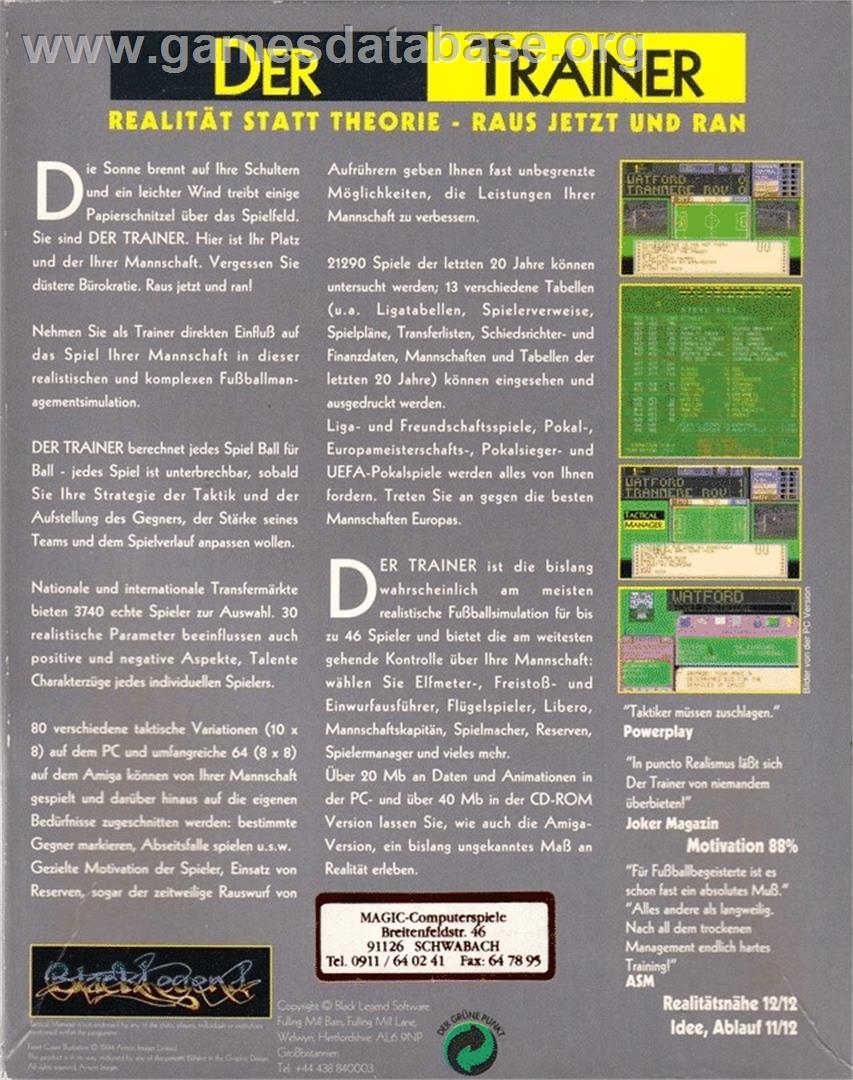 Tactical Manager - Atari ST - Artwork - Box Back