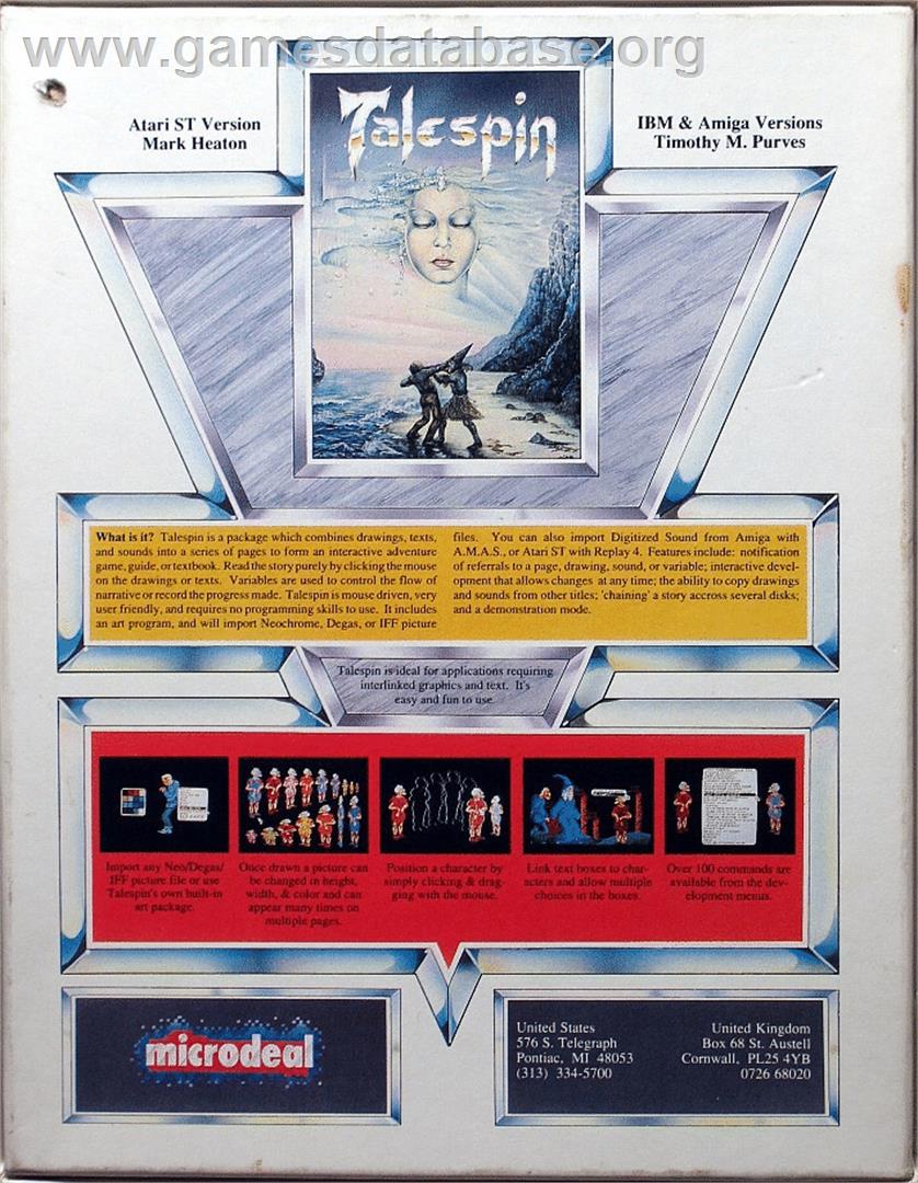 Talespin - Atari ST - Artwork - Box Back