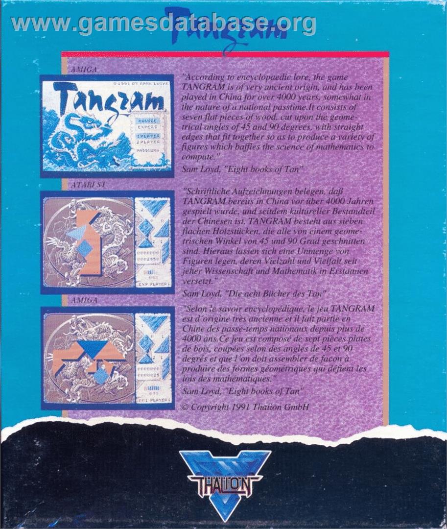 Tangram - Atari ST - Artwork - Box Back