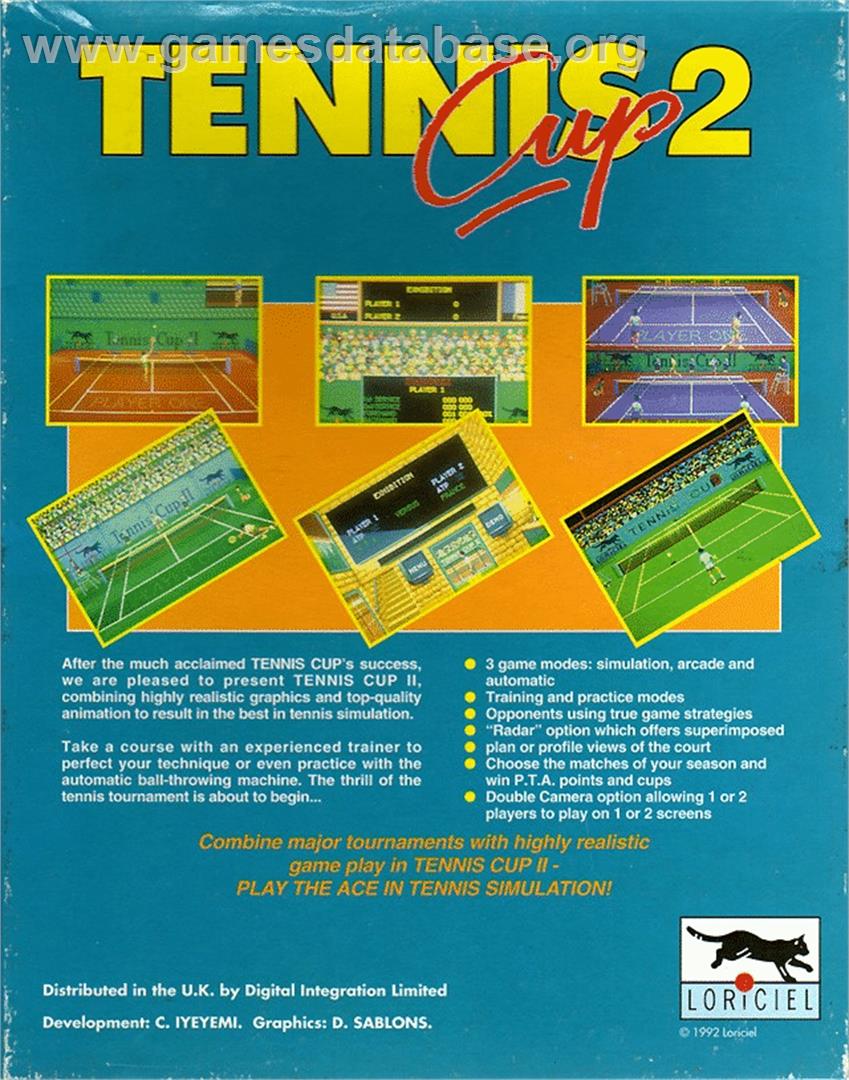 Tennis Cup 2 - Atari ST - Artwork - Box Back