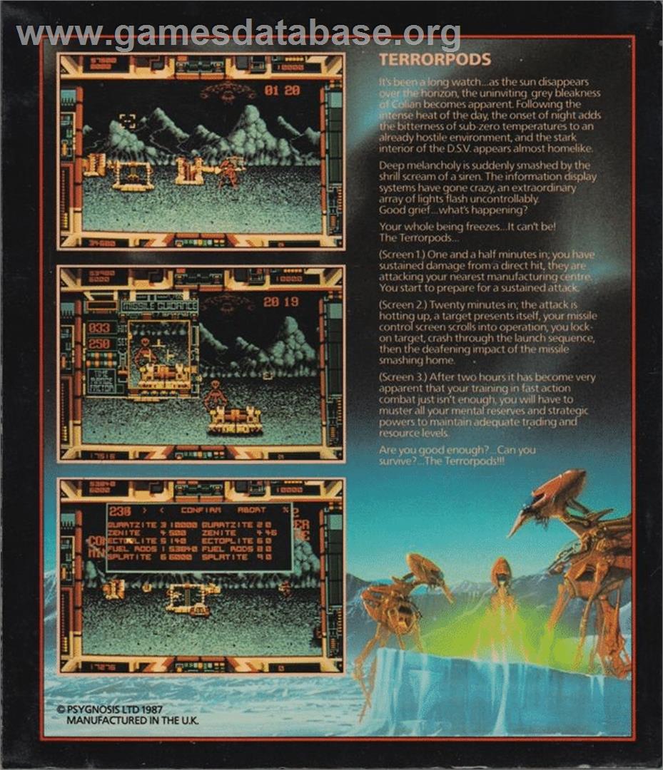 Terrorpods - Atari ST - Artwork - Box Back