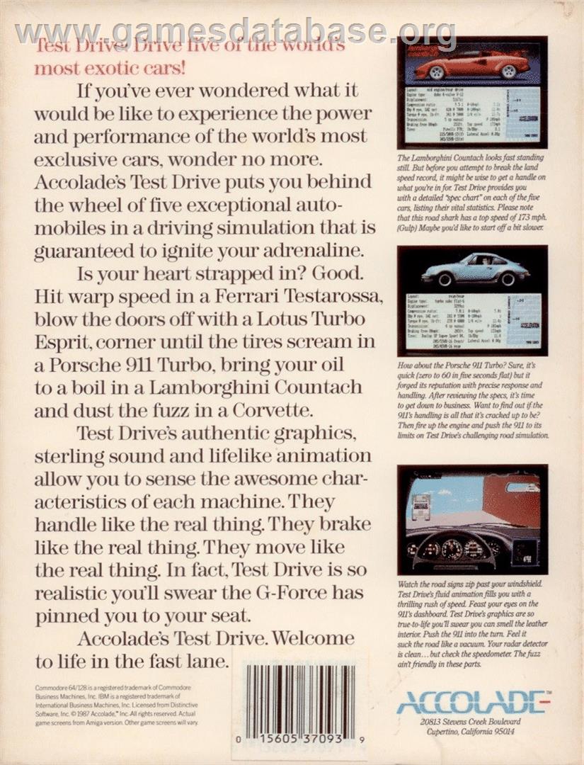 Test Drive - Atari ST - Artwork - Box Back