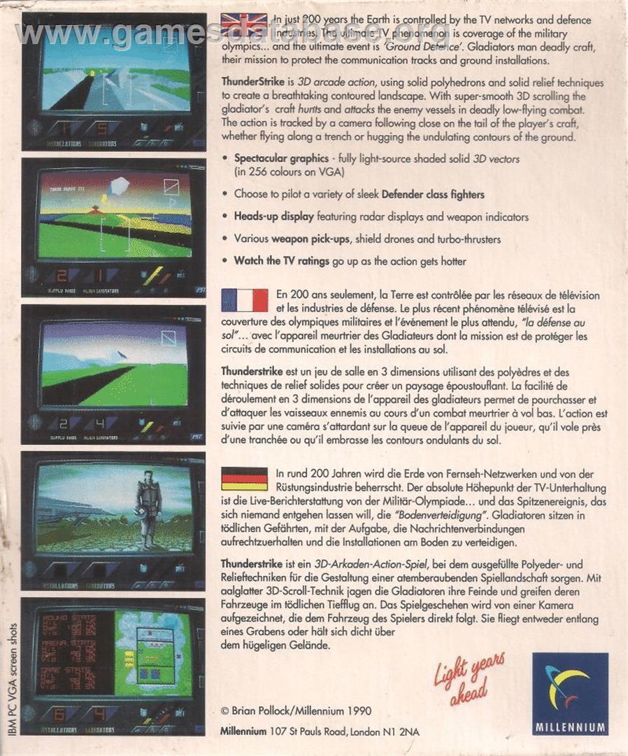 Thunderstrike - Atari ST - Artwork - Box Back