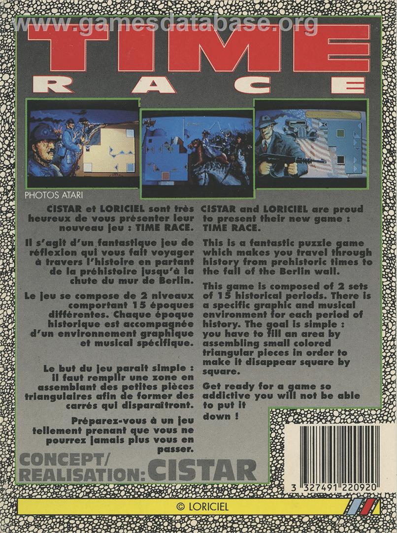 Time Race - Atari ST - Artwork - Box Back