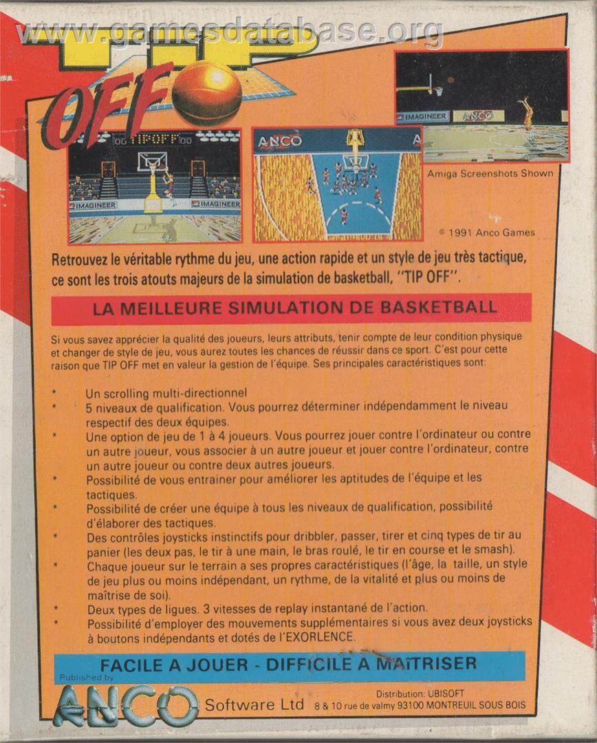 Tip Off - Atari ST - Artwork - Box Back
