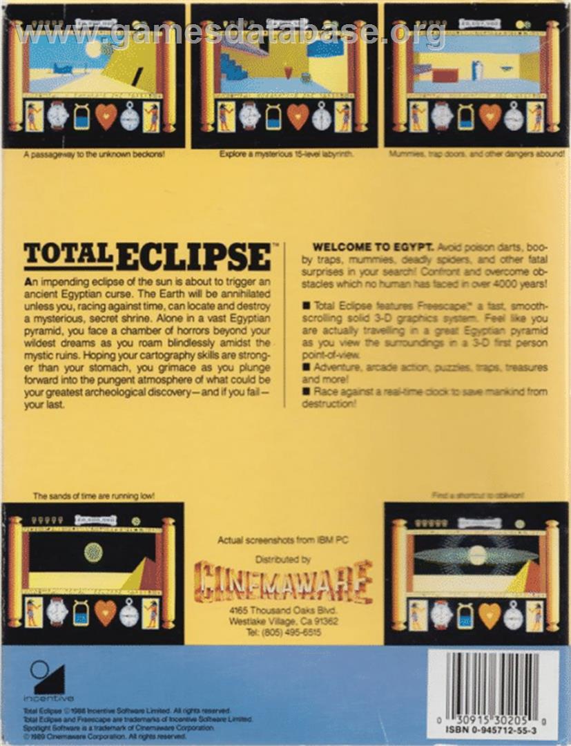 Total Eclipse - Atari ST - Artwork - Box Back