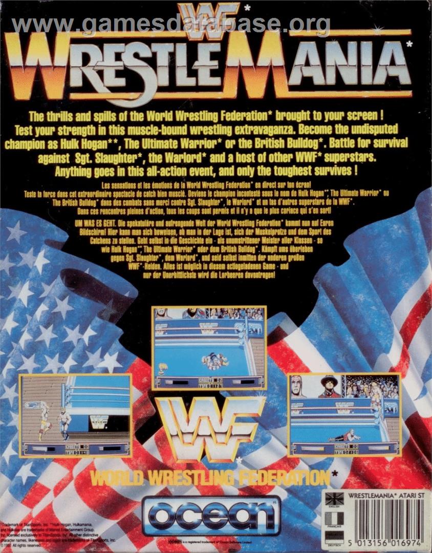 WWF Wrestlemania - Atari ST - Artwork - Box Back